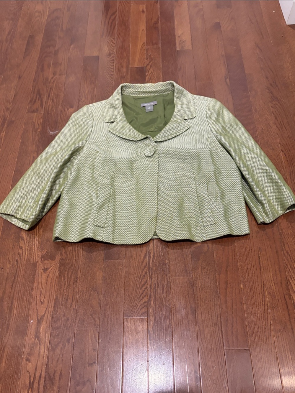 Talbots Mint Green Cropped Textured Blazer